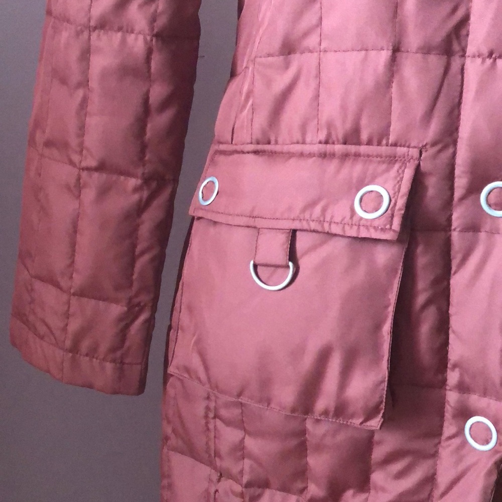 Full Length Down Burgundy Coat Size XS - Picture 4 of 11